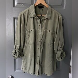Sanctuary Sage Green button down utility safari style Shirt